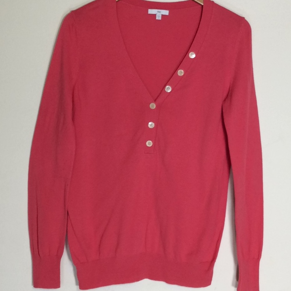 GAP Pink Pullover Cardigan w/Buttons